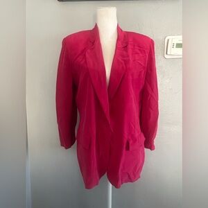 Vintage Ann Taylor Studio Pink Blazer Size 6 100 % silk